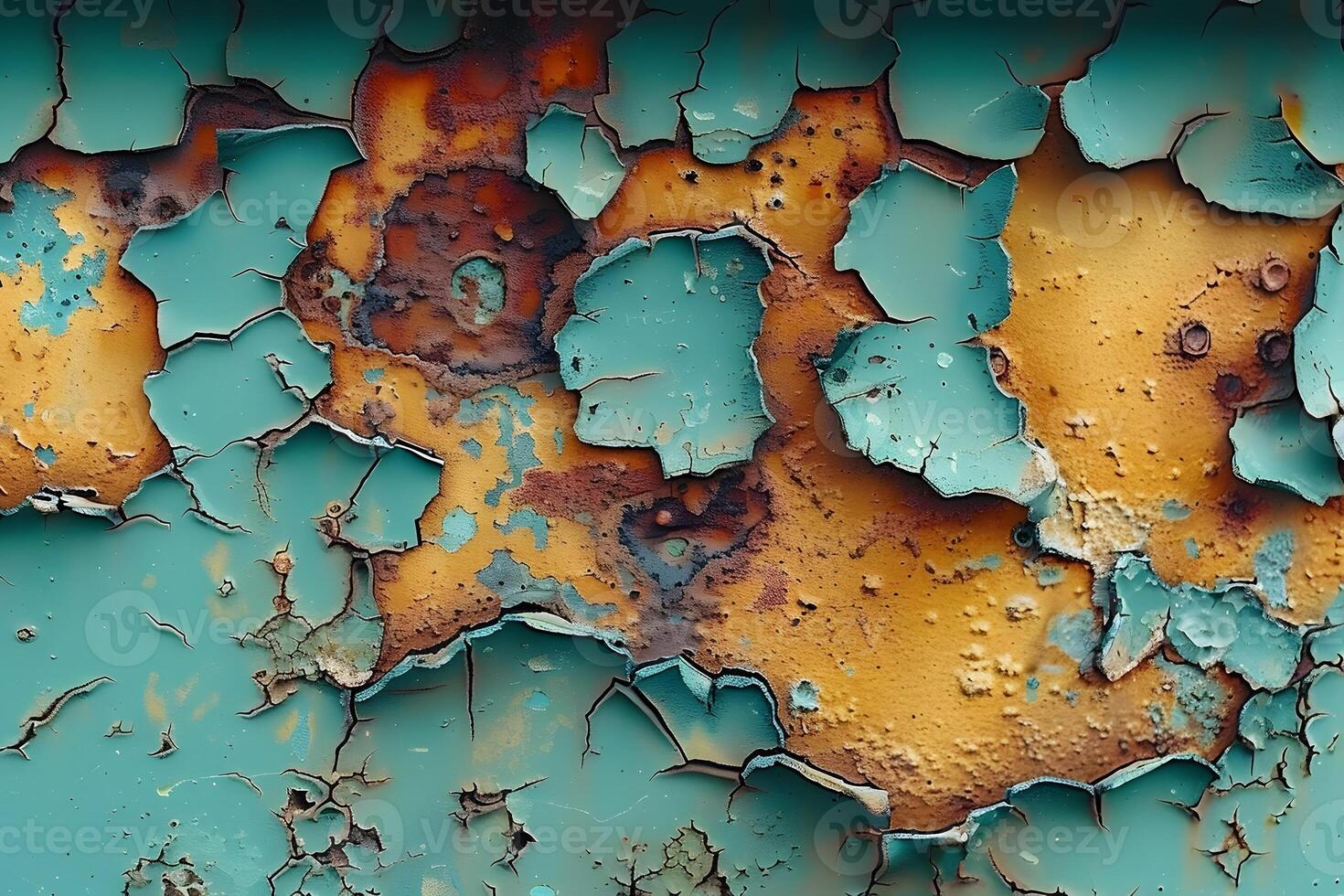 Abstract Artistic Texture with Colorful Peeling Paint and Rusty Metal Patterns for Industrial and Creative Design photo