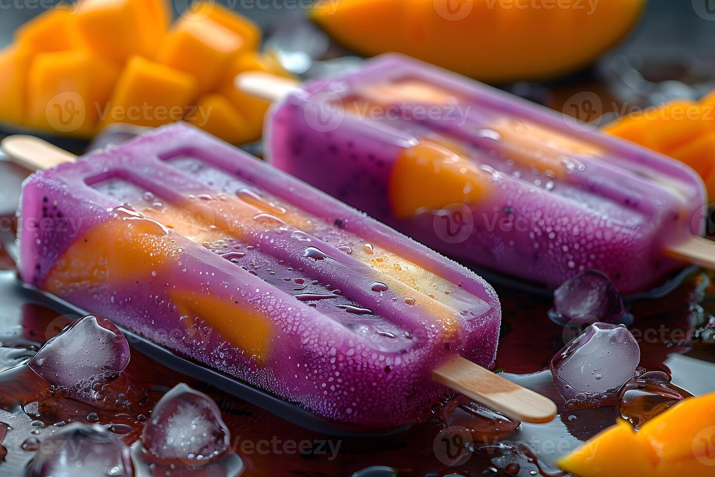 Refreshing Summer Fruit Popsicles with Mango and Dragon Fruit for Hot Days photo