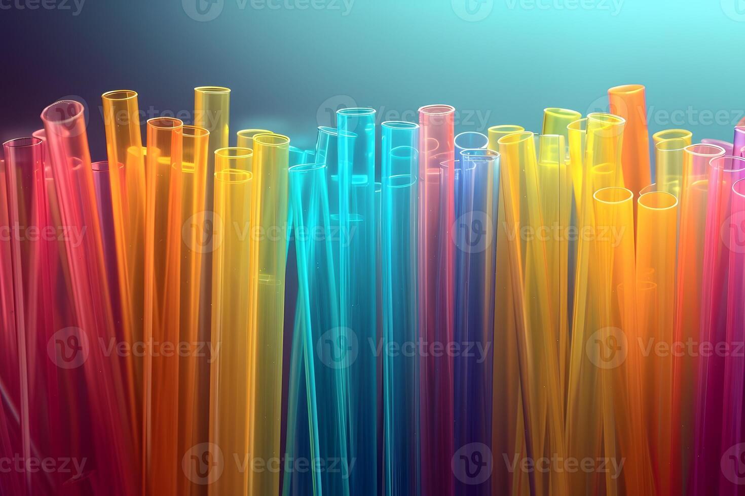 Colorful Gradient Straws in Abstract Light - Vibrant Photography for Design and Print photo