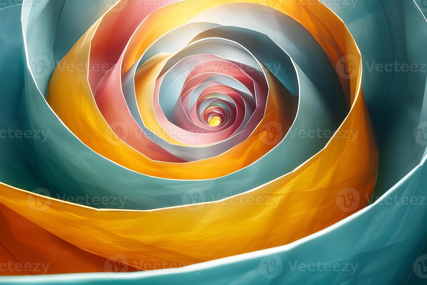 Vibrant Spiral Abstract Art Colorful Swirl in Orange, Yellow, and Blue for Modern Design photo