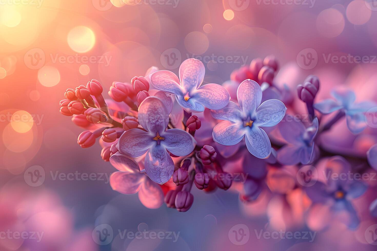 Springtime Lilac Blossoms in Soft Focus with Bokeh Background - Perfect for Floral Prints and Digital Art photo
