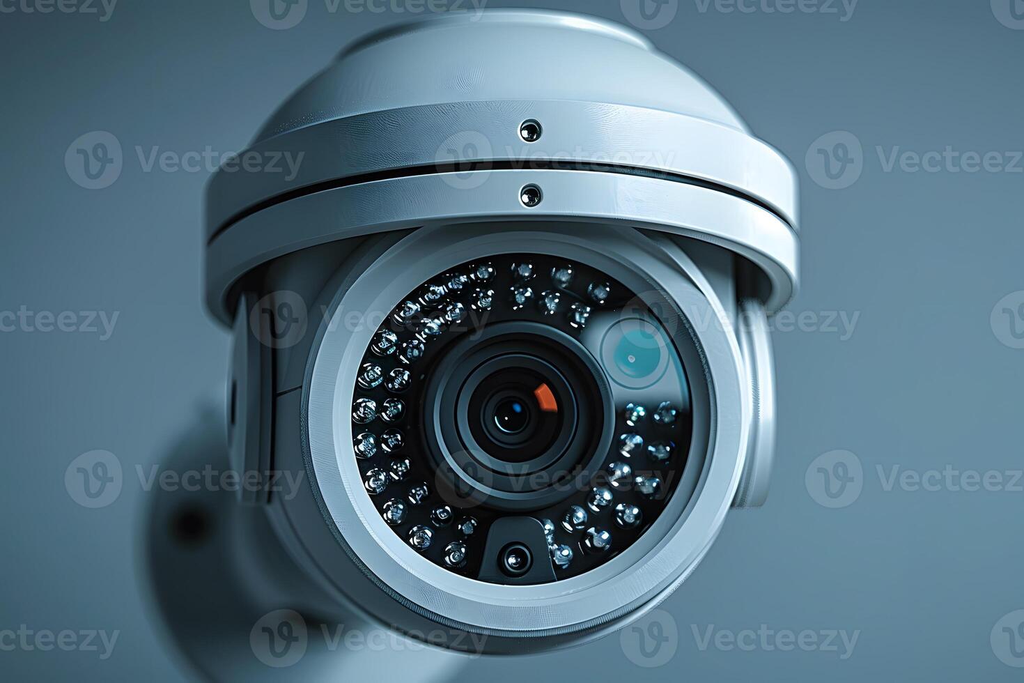 High-Tech Security Camera Lens with Infrared LED Lights for Surveillance and Security Systems photo