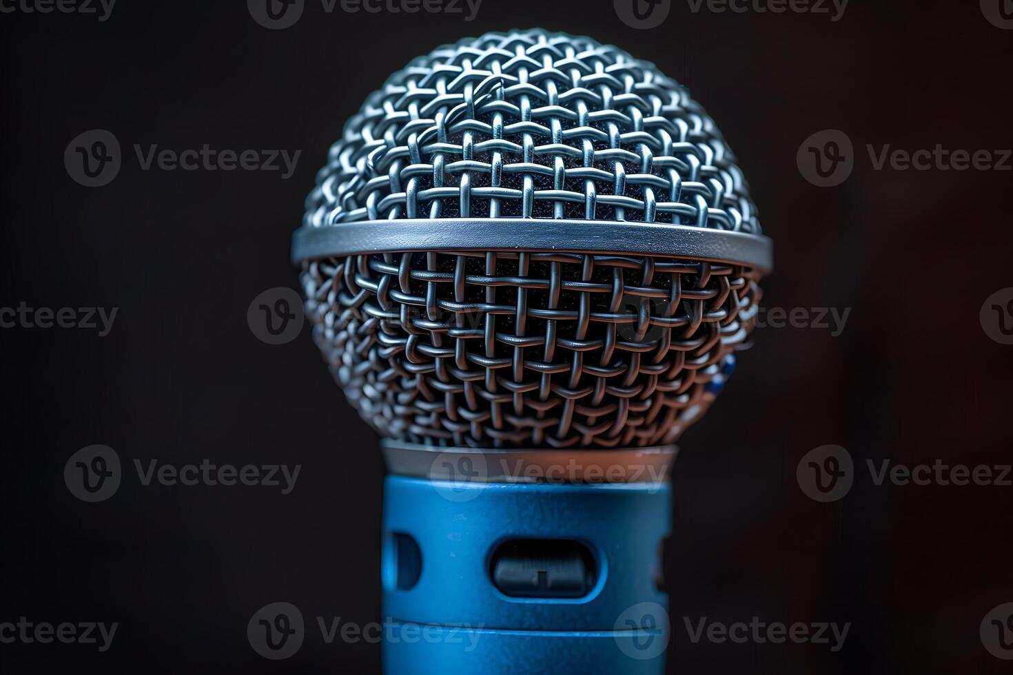 Professional Microphone Close-Up Ideal for Podcasting, Broadcasting, and Studio Recording photo