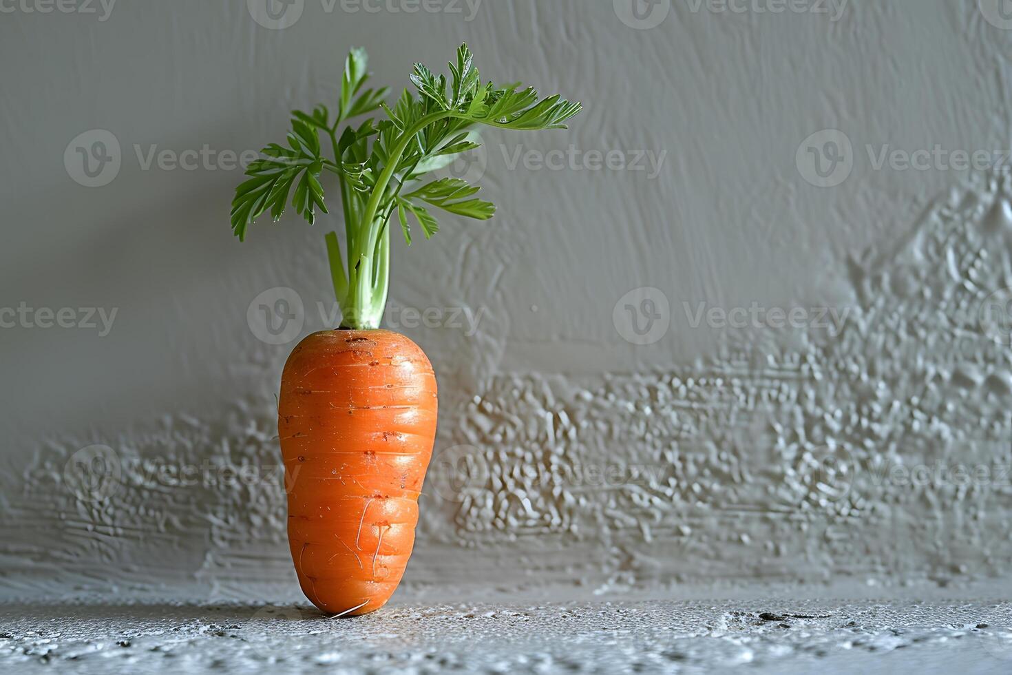 Fresh Organic Carrot with Greens on Textured Surface for Healthy Living Concepts photo