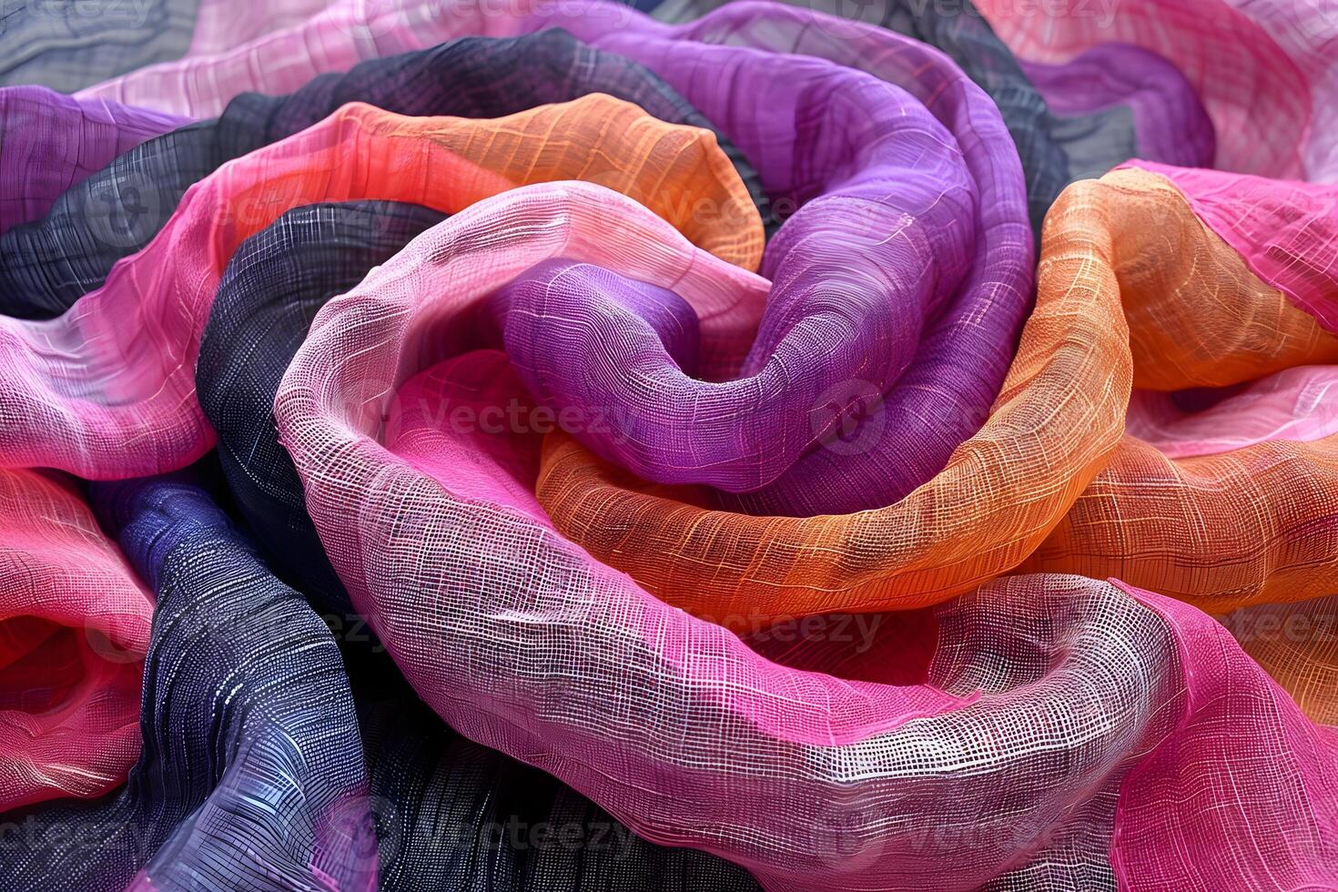 Colorful Swirling Fabric Textures - Abstract Design for Print, Poster, or Home Decor photo