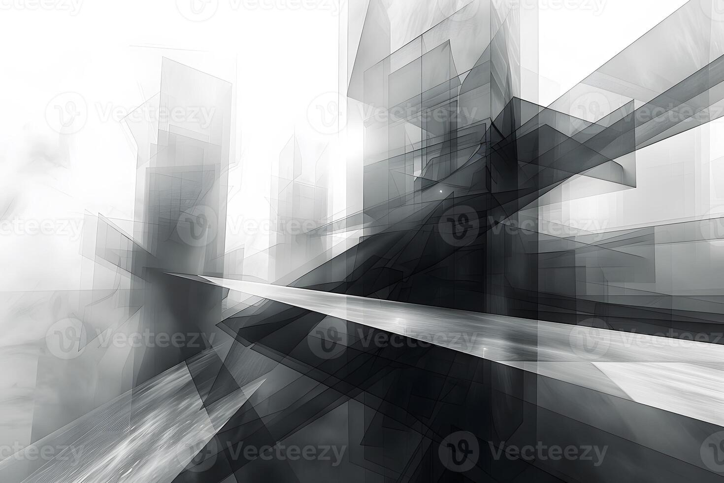 Abstract Geometric Shapes and Modern Architectural Design - Futuristic Digital Artwork for Posters and Prints photo