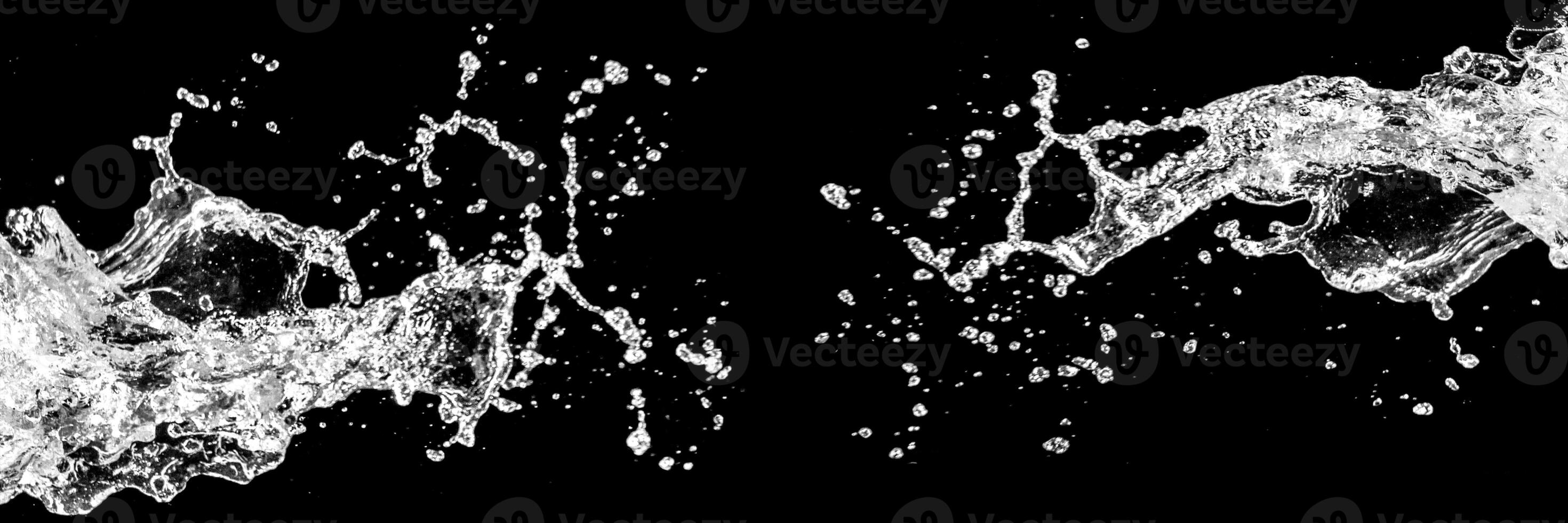 Dynamic Splash of Water on Black Background Capturing Motion and Energy in High Resolution photo