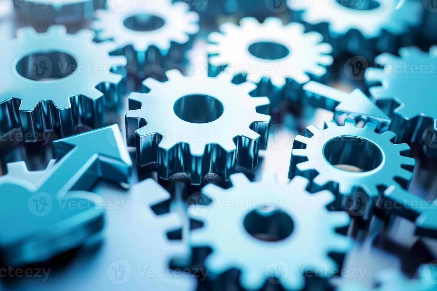 Dynamic Arrows and Gears Illustrating Business Automation, Efficiency, Optimization. Illustration photo