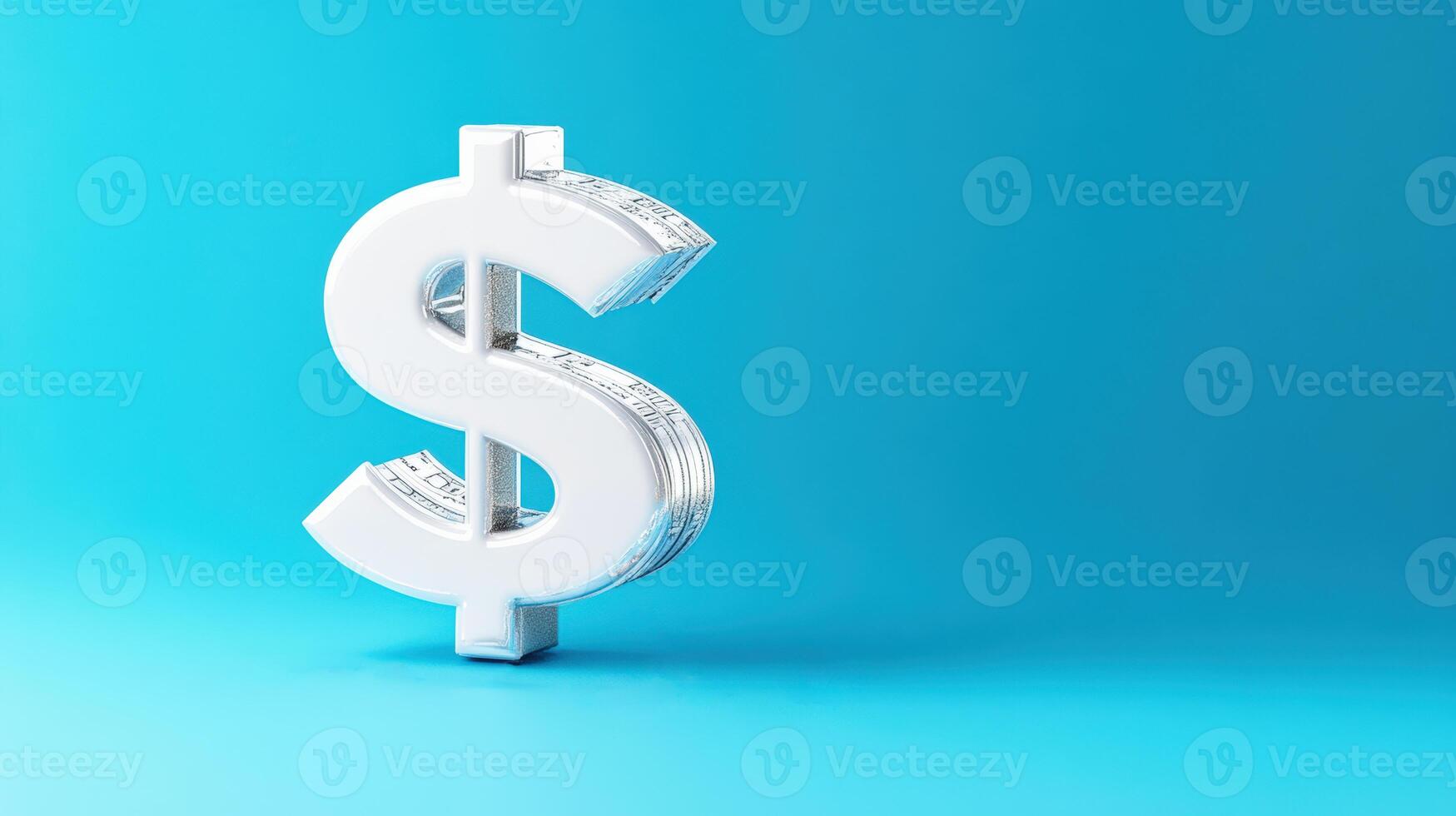 Stylized dollar sign on a vibrant background representing finance, economy, and monetary value. Perfect for business concepts. photo