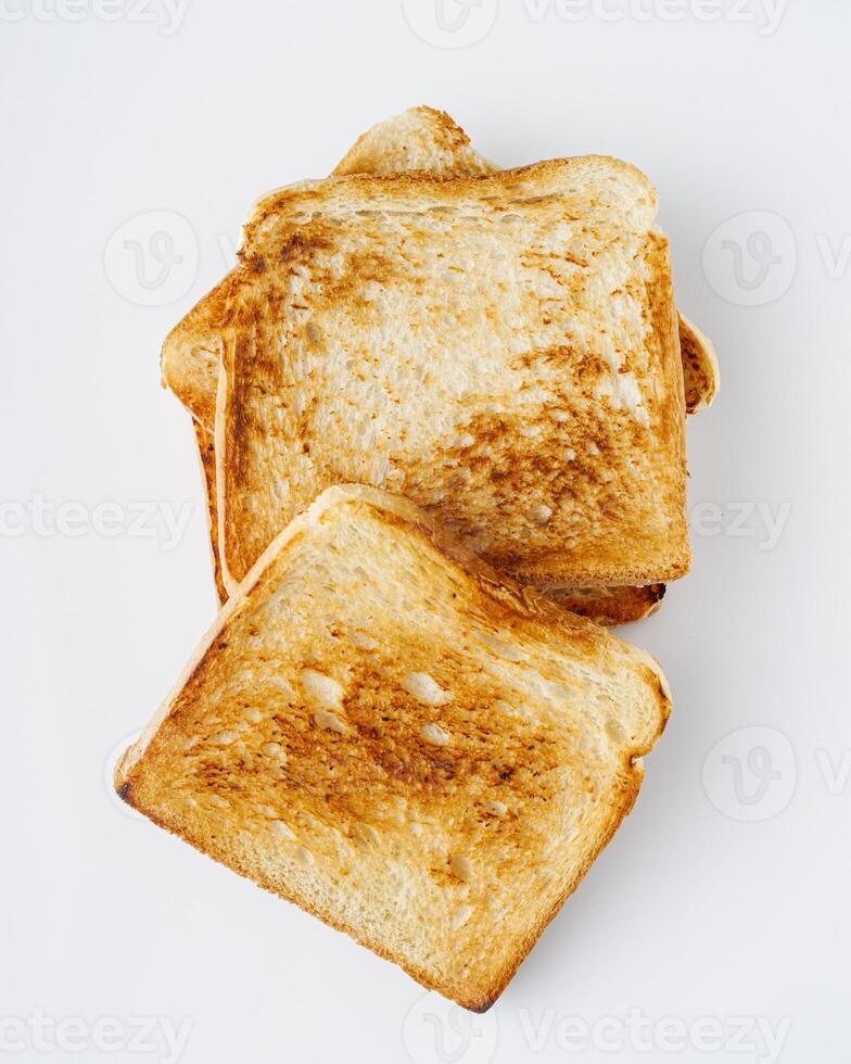 fresh toasted bread on a white background photo