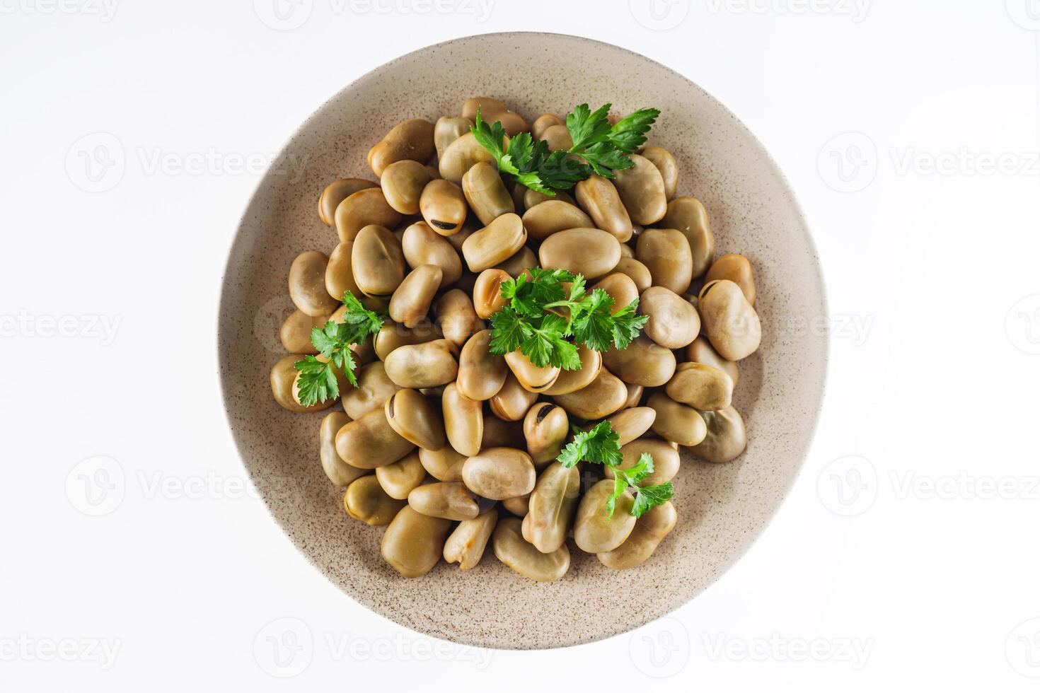 delicious Turkish snack boiled broad beans fava photo