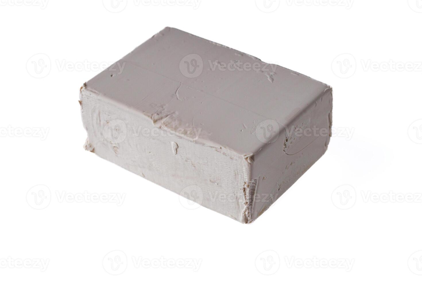 fresh live yeast on a white background photo