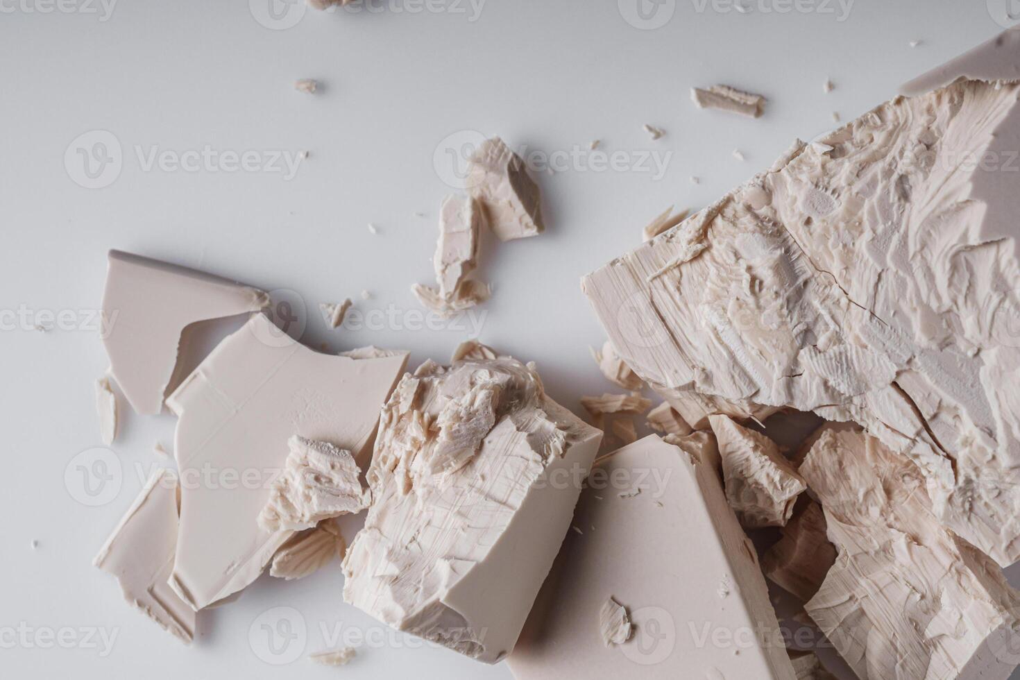 fresh live yeast on a white background photo