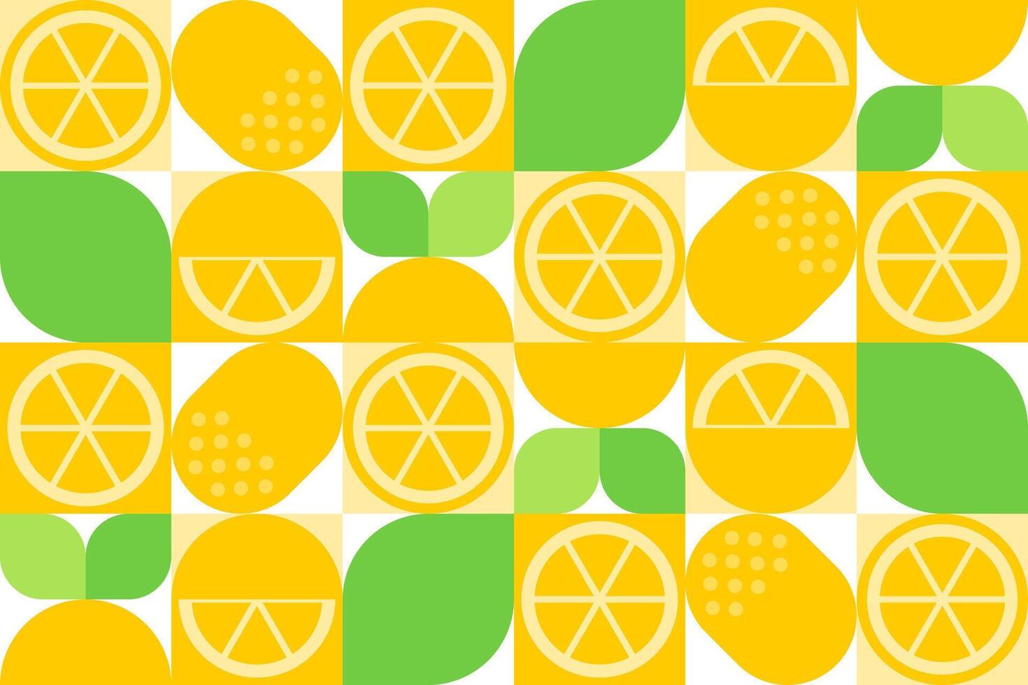 Abstract lemon geometric seamless pattern. Yellow lemon mosaic texture. illustration for background vector
