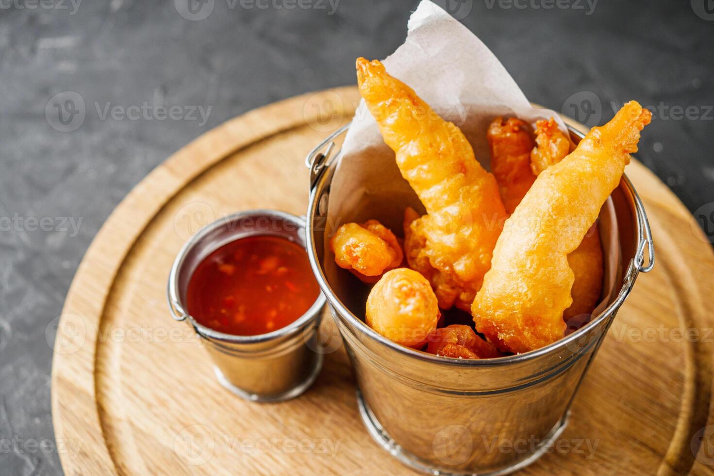 delicious hot fried shrimp in a crispy batter photo