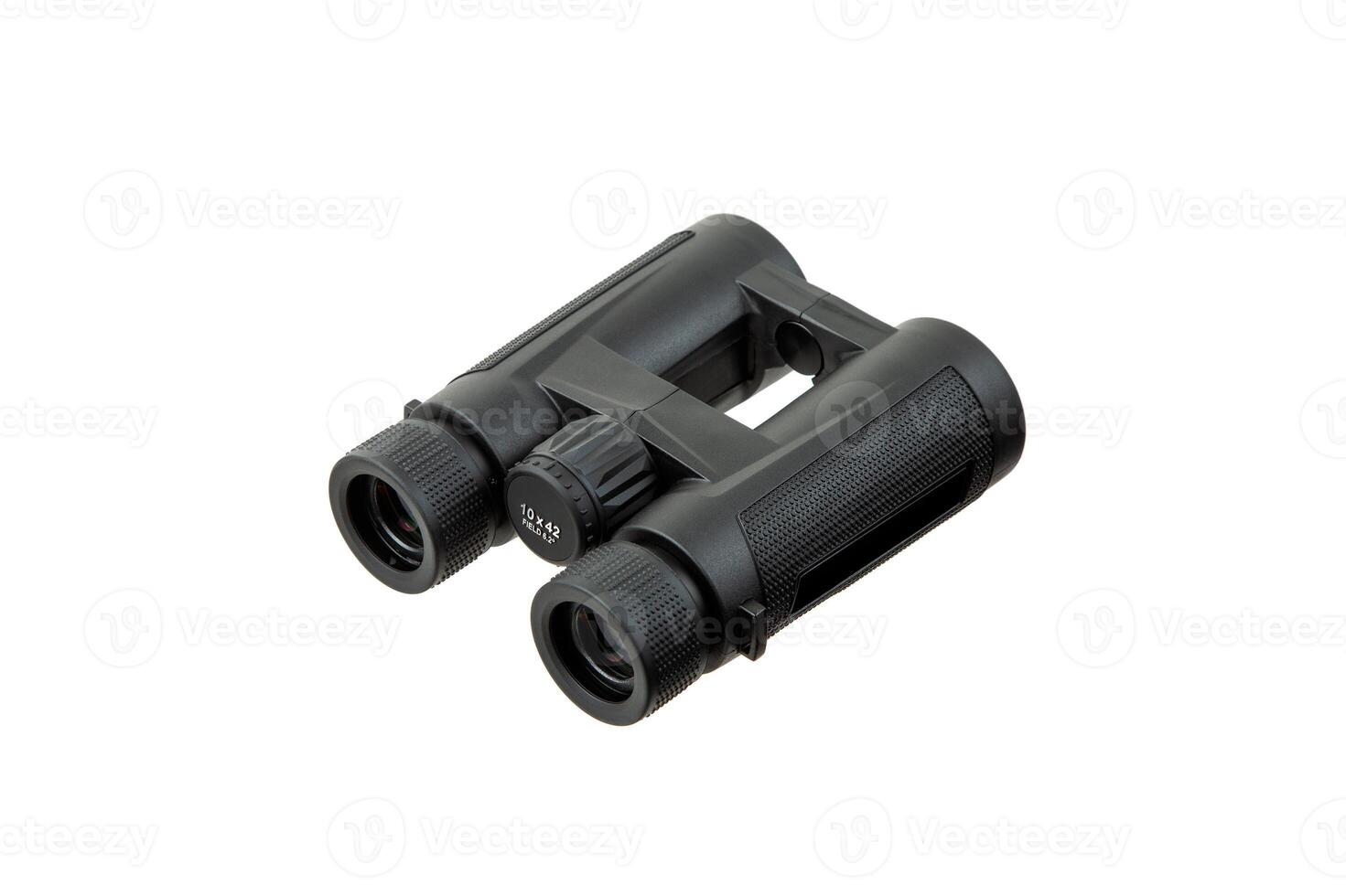 Modern binoculars. An optical instrument for observation at long distances. Isolate on a white back. photo