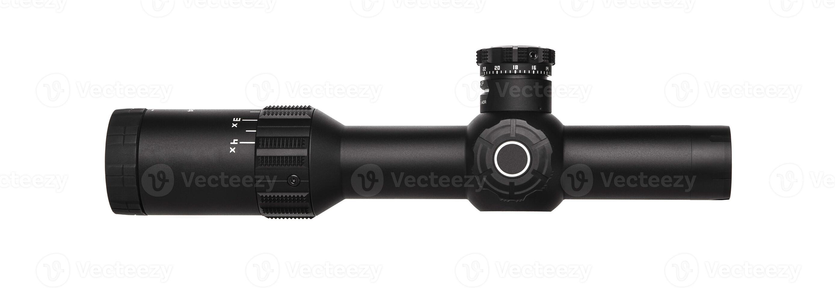 Modern optical sight for sniper and hunting rifles isolated on a white back photo