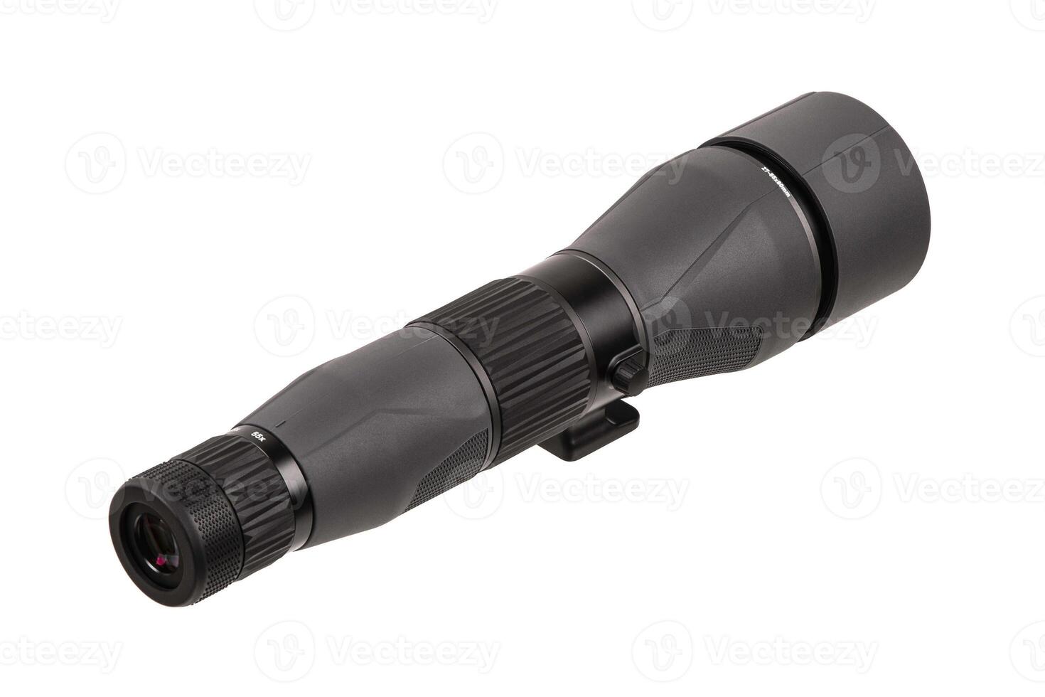 Modern spyglass. Long-range observation device. Monocular isolate on a white back photo
