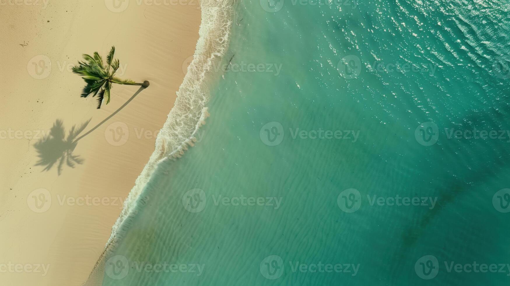 Aerial view of the ocean coast and sandy sea beach. Beautiful water back. photo