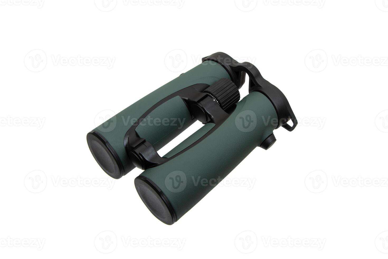 Modern binoculars. An optical instrument for observation at long distances. Isolate on a white back. photo