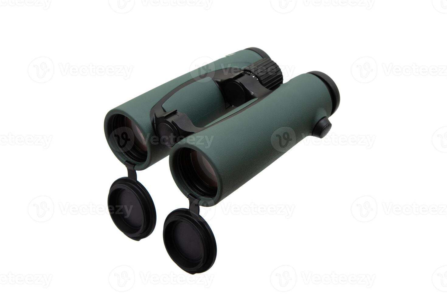 Modern binoculars. An optical instrument for observation at long distances. Isolate on a white back. photo