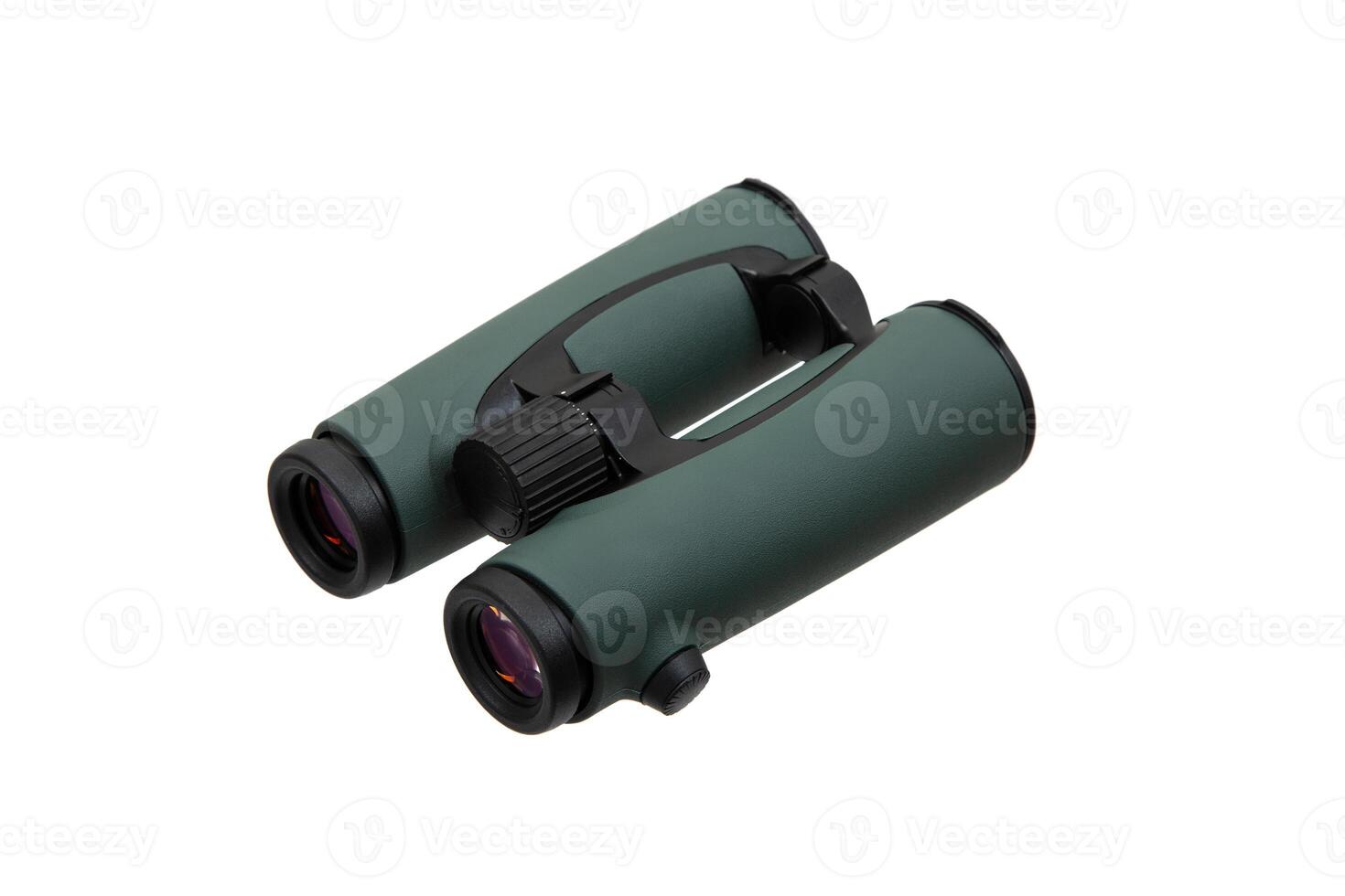 Modern binoculars. An optical instrument for observation at long distances. Isolate on a white back. photo