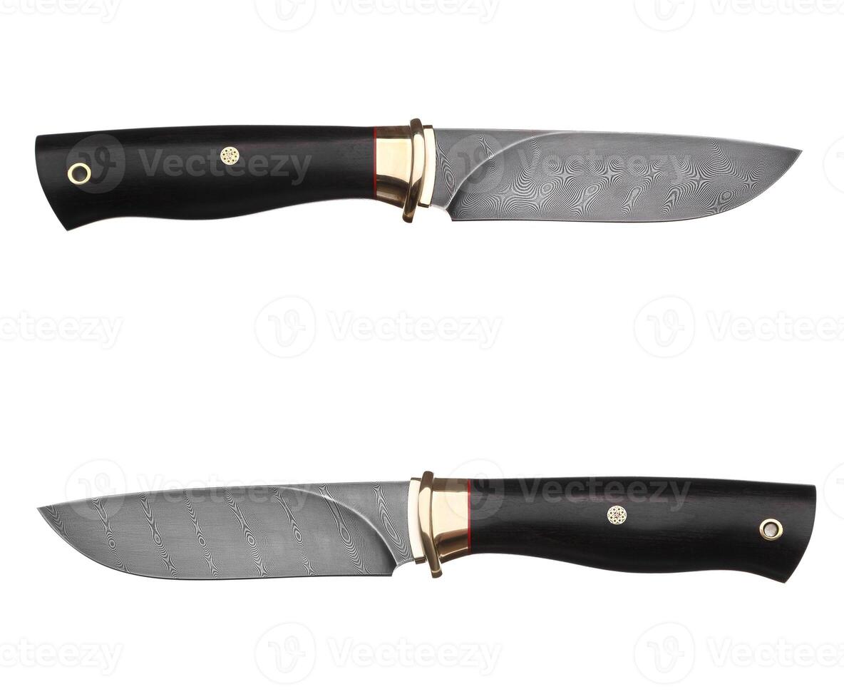 Hunting knife isolated on white photo