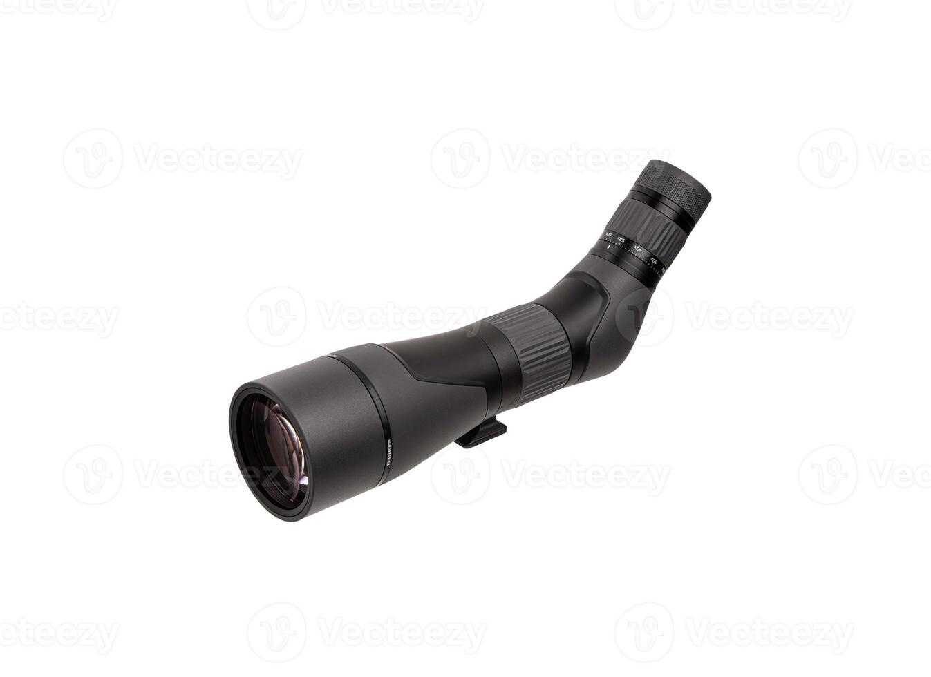 Modern spyglass. Long-range observation device. Monocular isolate on a white back photo