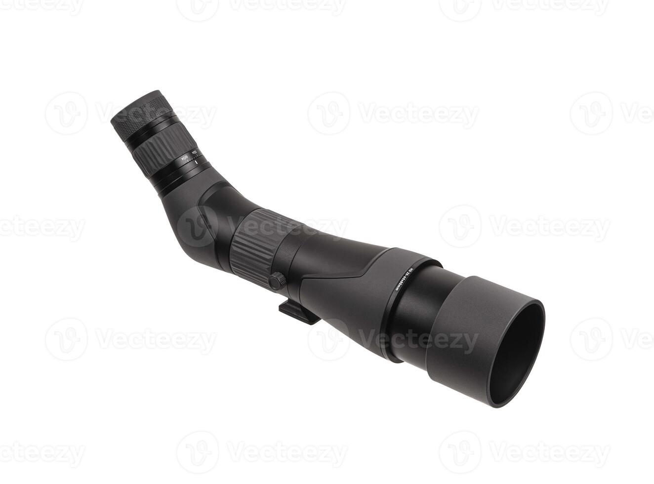 Modern spyglass. Long-range observation device. Monocular isolate on a white back photo