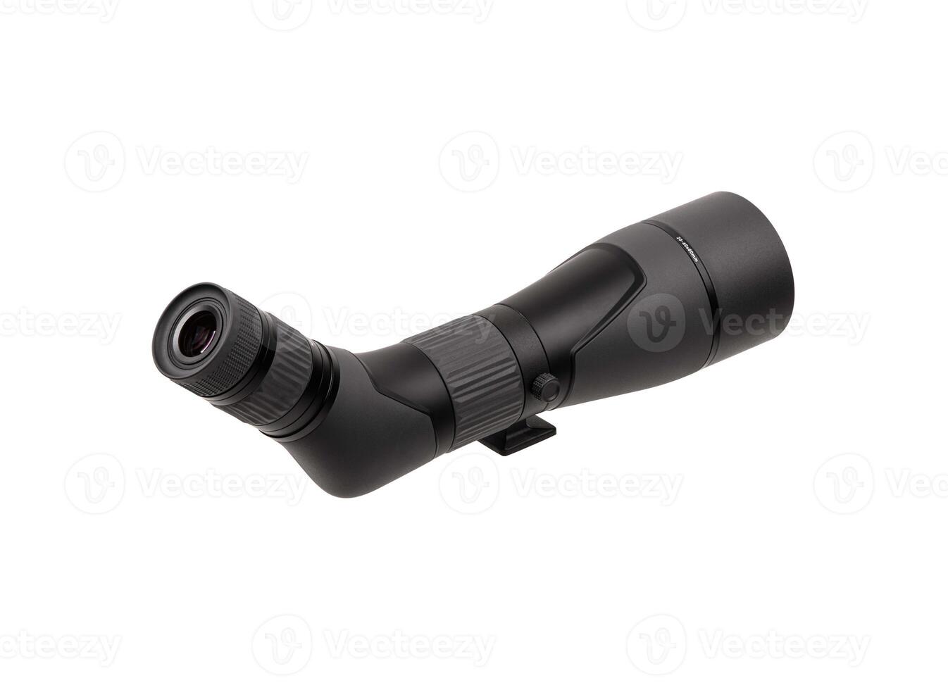 Modern spyglass. Long-range observation device. Monocular isolate on a white back photo