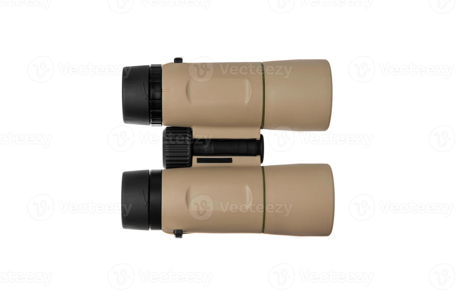 Modern binoculars isolate on white back. Surveillance device. Device for viewing at a distance. photo