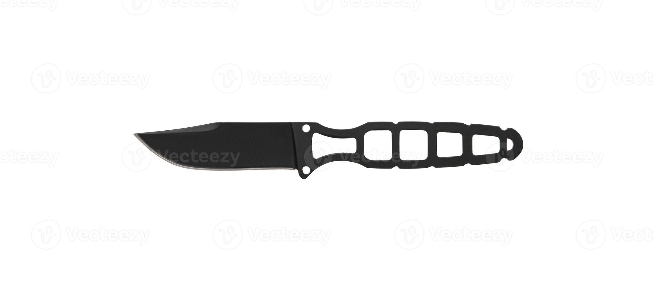 Throwing knife black. Weapon of a ninja or assassin. Isolate on a white back. photo