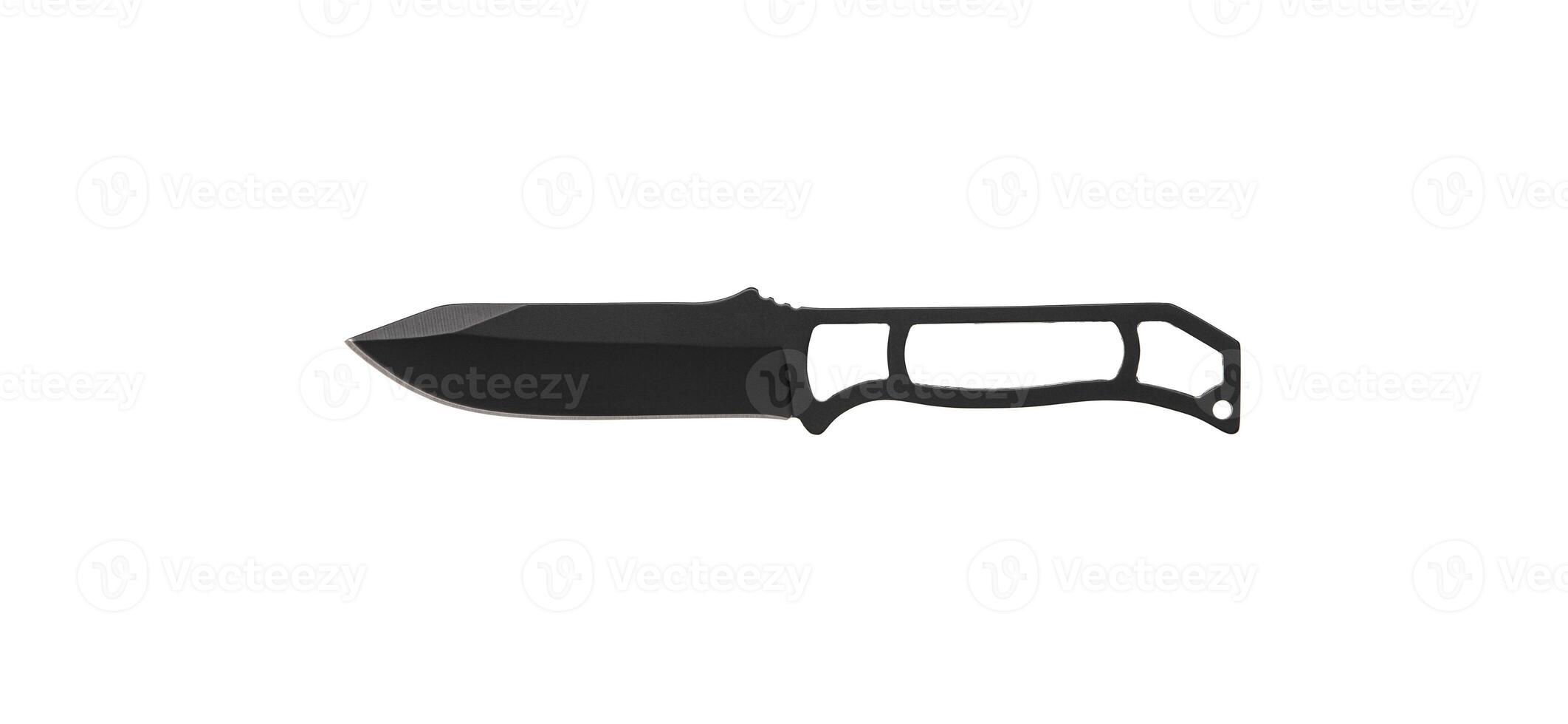 Throwing knife black. Weapon of a ninja or assassin. Isolate on a white back. photo