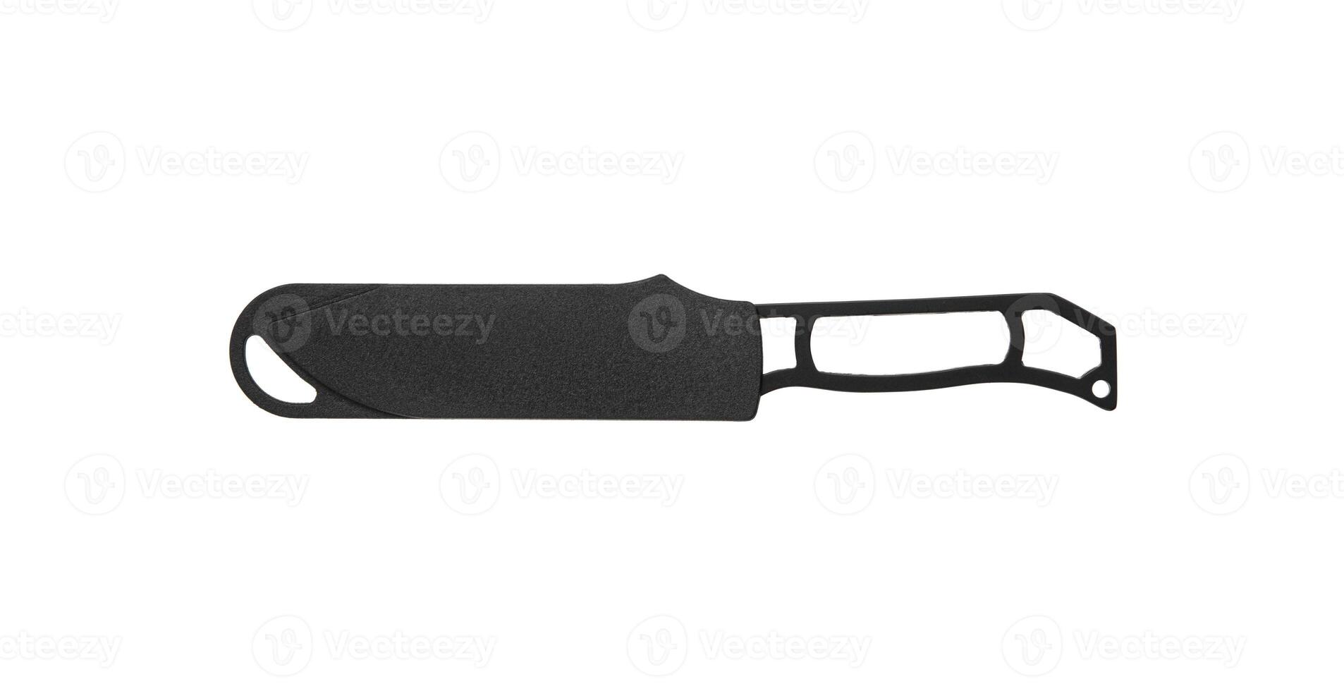 Throwing knife black. Weapon of a ninja or assassin. Isolate on a white back. photo