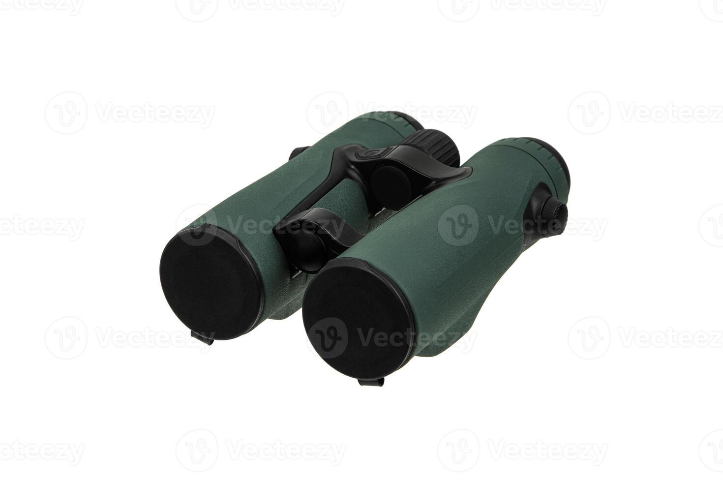 Modern binoculars. An optical instrument for observation at long distances. Isolate on a white back. photo