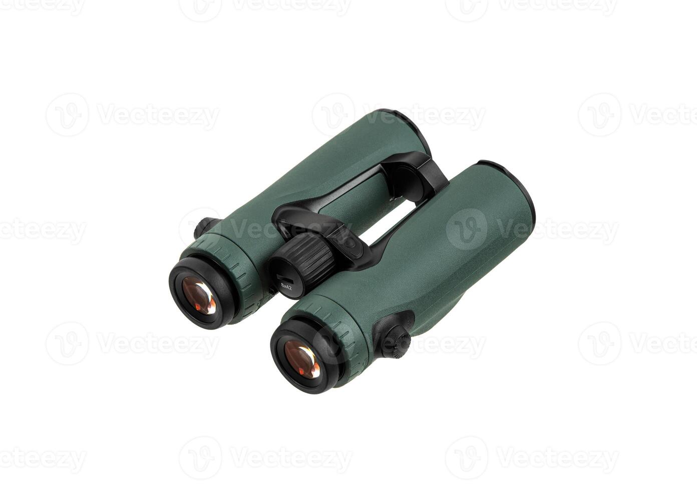 Modern binoculars isolate on white back. Surveillance device. Device for viewing at a distance. photo
