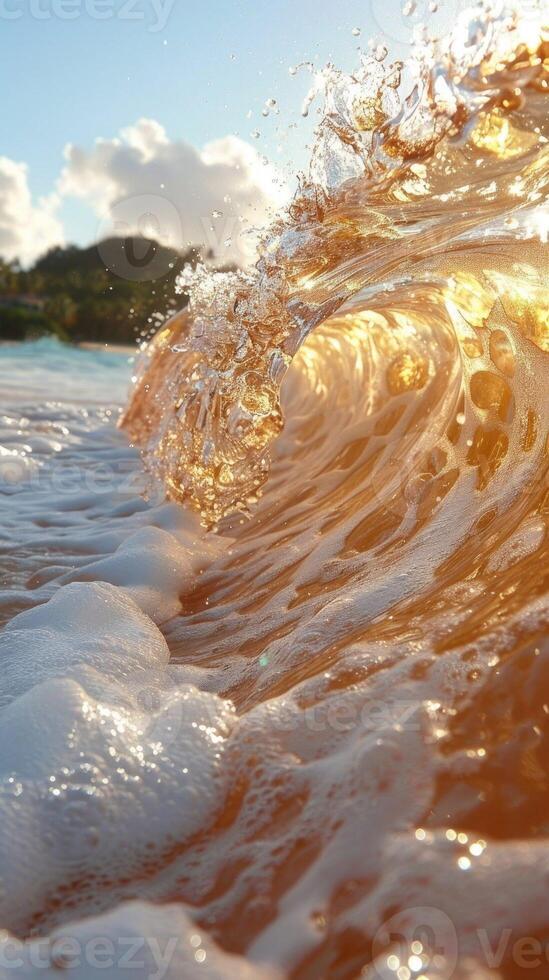 Close Up of a Wave in the Ocean photo