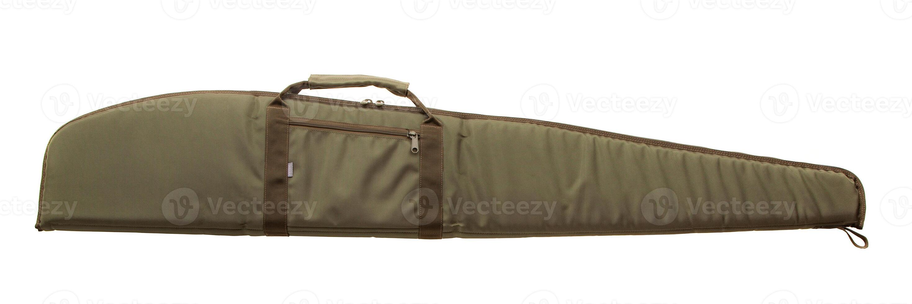 Green soft case for guns isolated for white photo