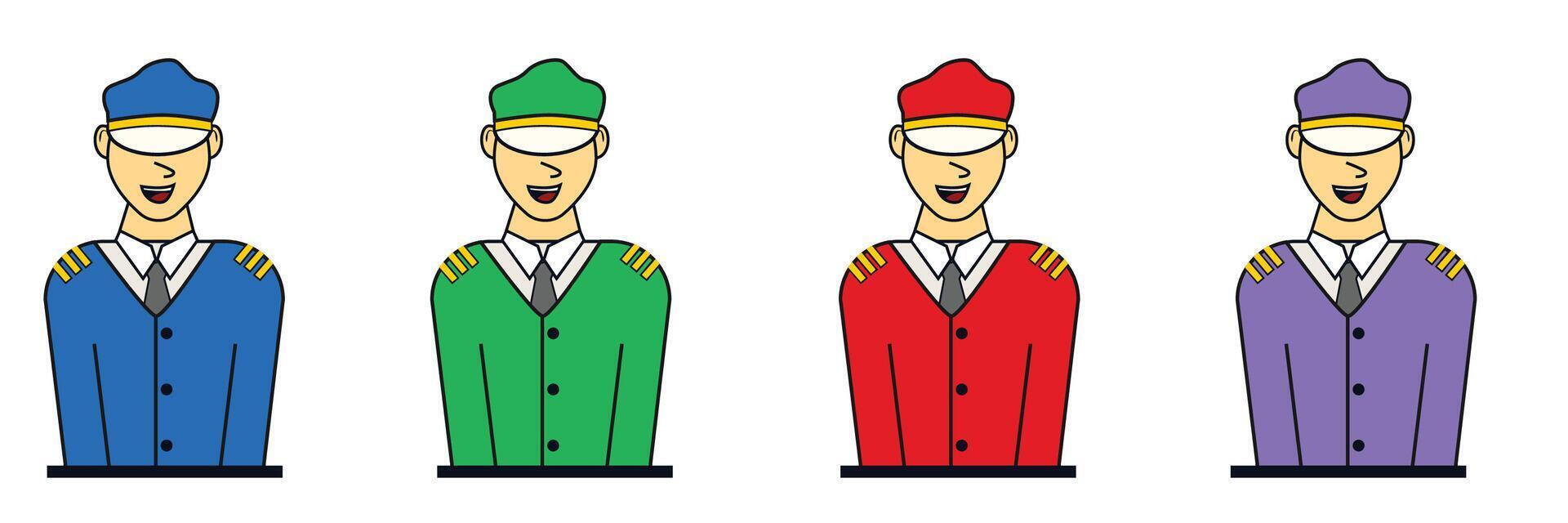 set of worker avatars in different clothes. labor day elements vector