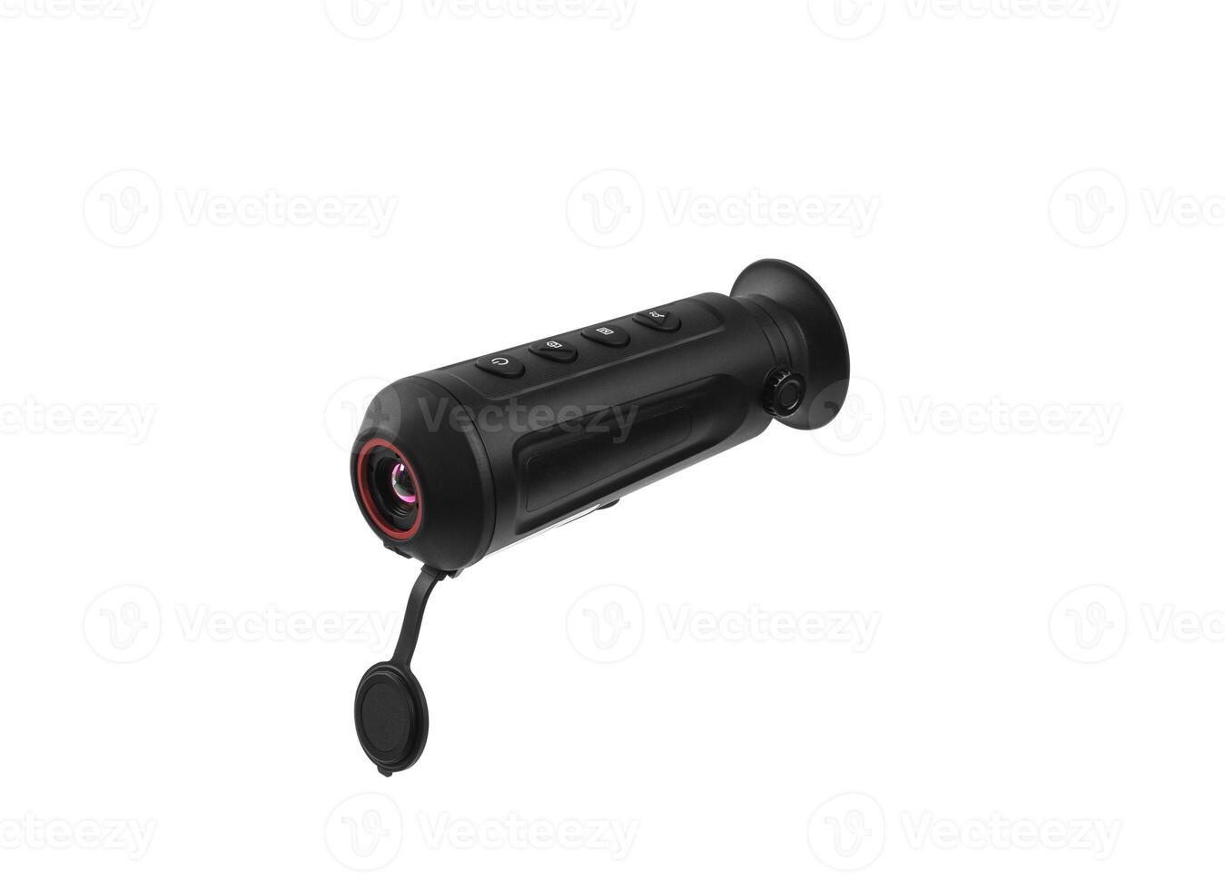 Modern monocular thermal imager isolate on a white background. A device for fixing thermal radiation. photo