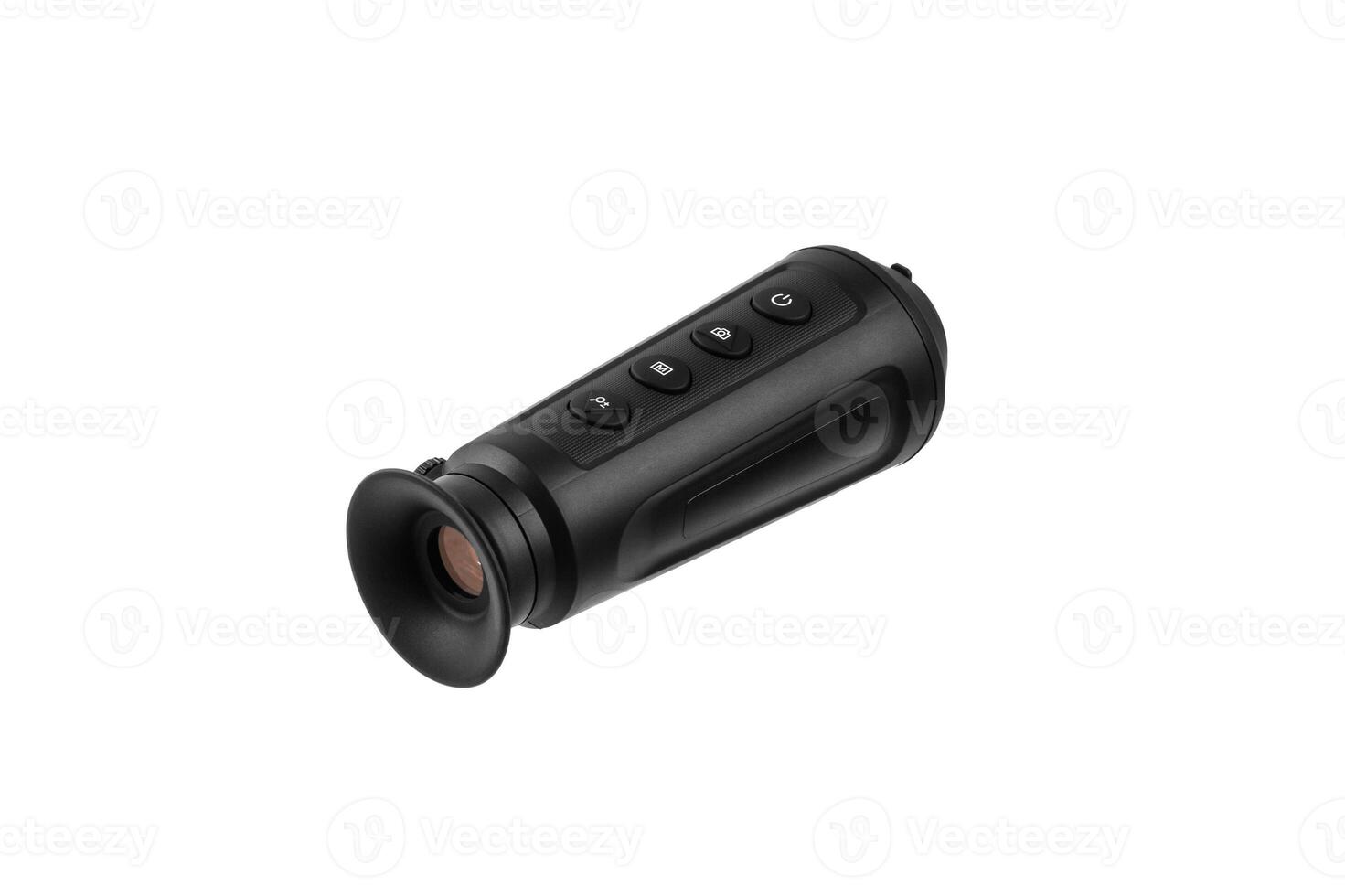 Modern monocular thermal imager isolate on a white background. A device for fixing thermal radiation. photo