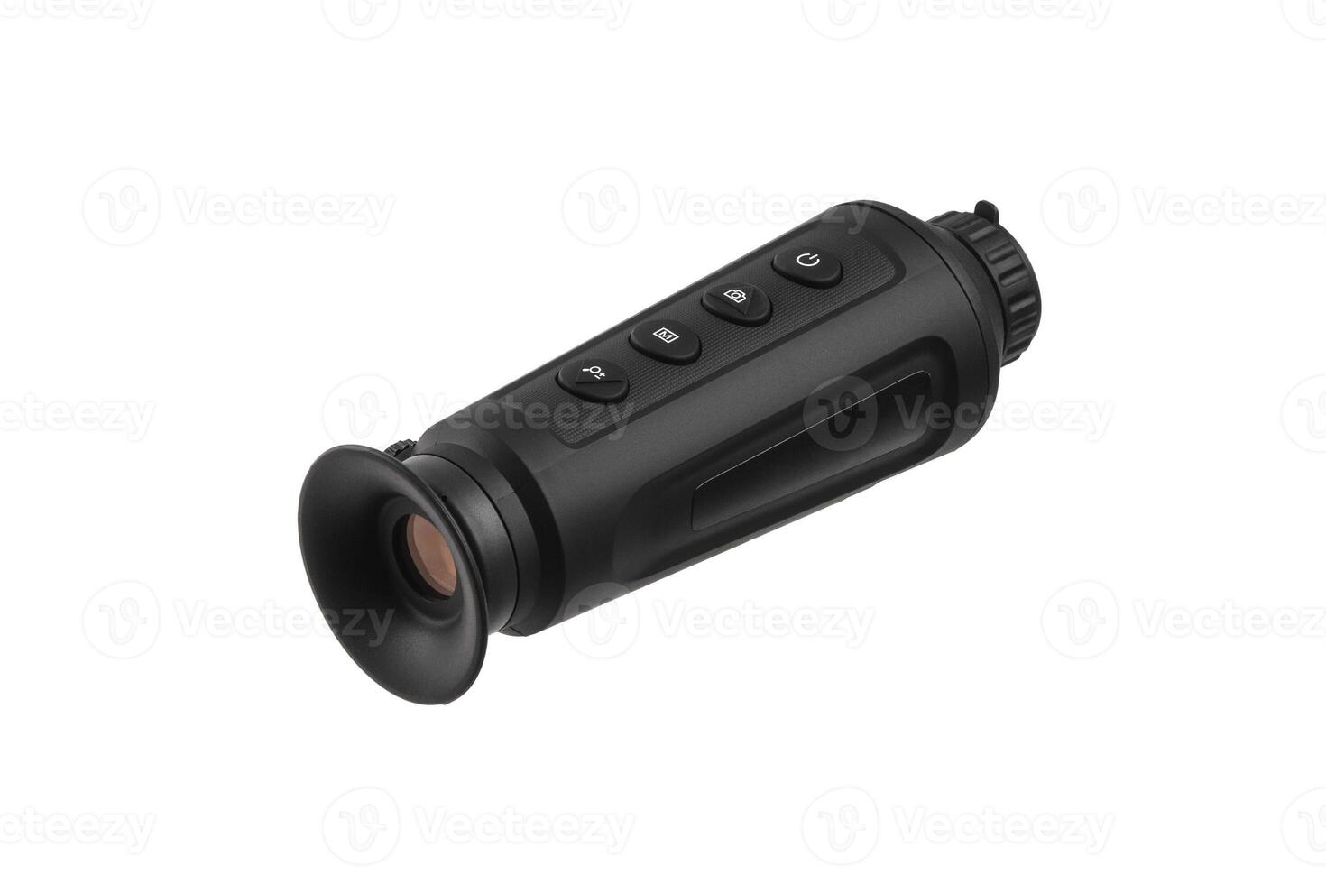 Modern monocular thermal imager isolate on a white background. A device for fixing thermal radiation. photo