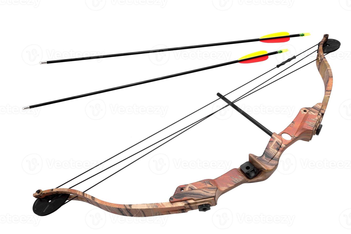 bow and arrow isolated on white photo