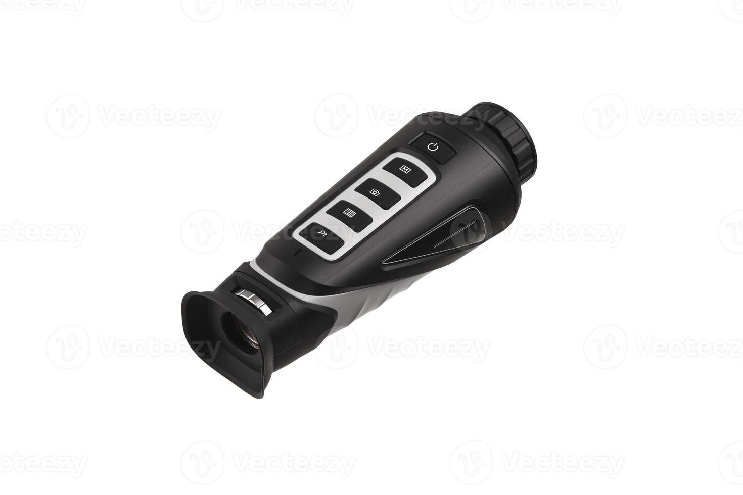 Modern monocular thermal imager isolate on a white background. A device for fixing thermal radiation. photo