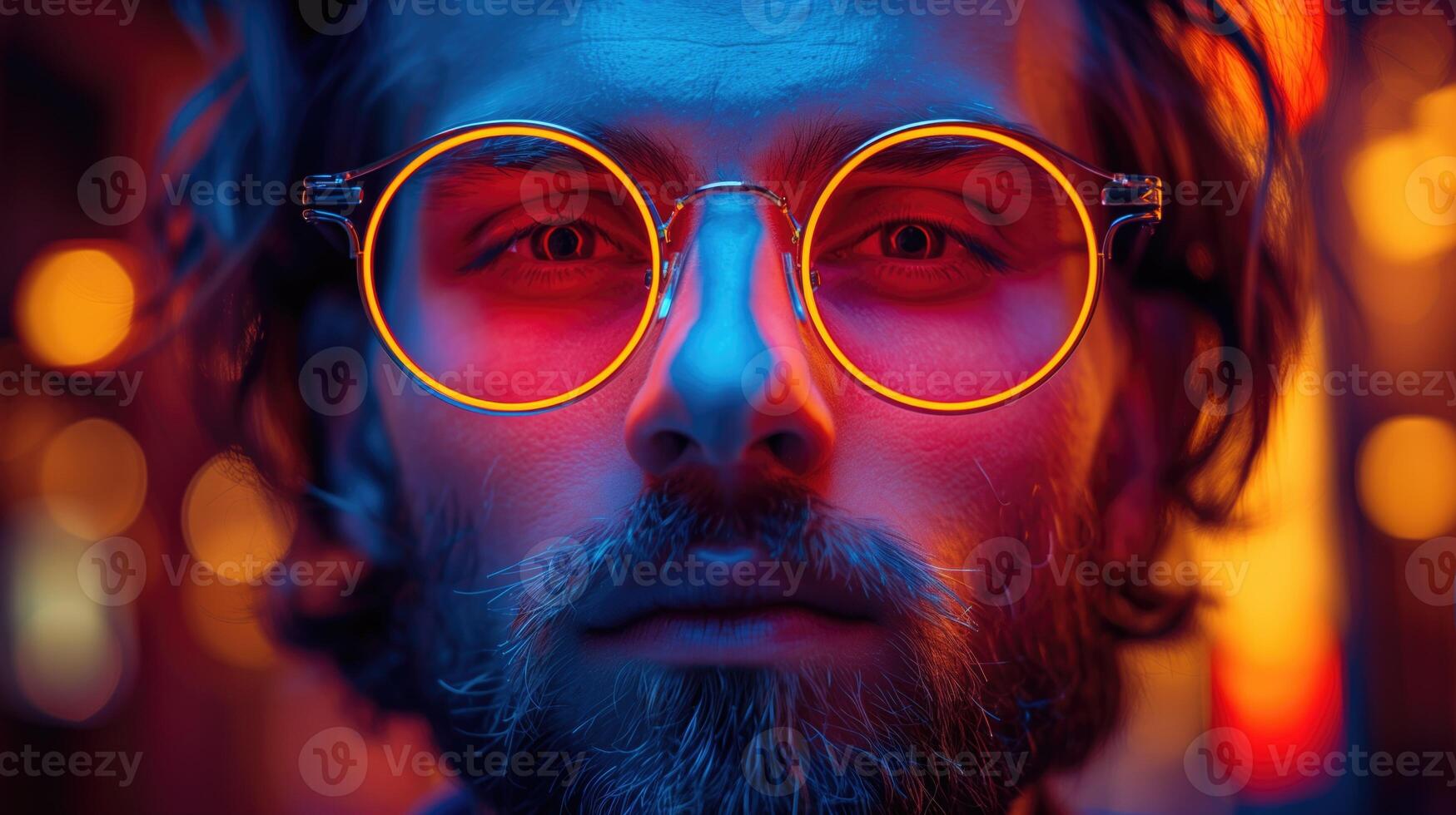 Man With Beard and Round Glasses photo