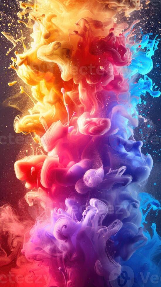 Rnbow Colored Cloud of Liquid Floating in the r photo