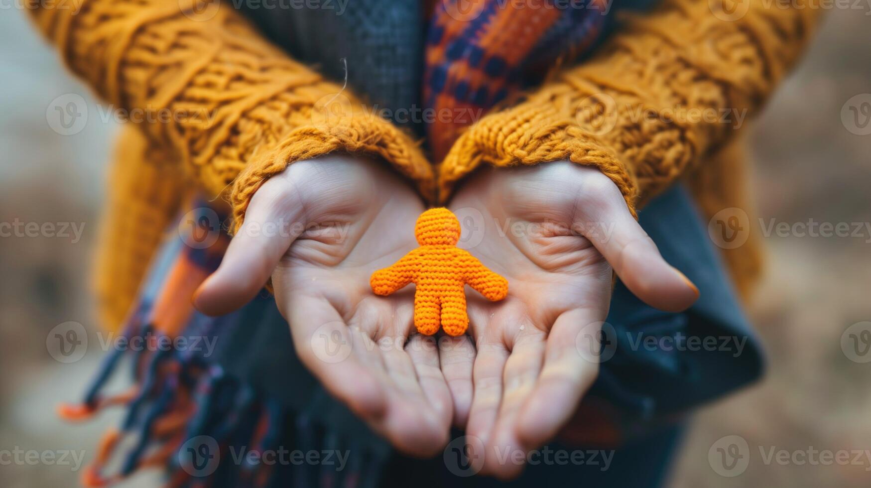 Person Holding Small Orange Object photo