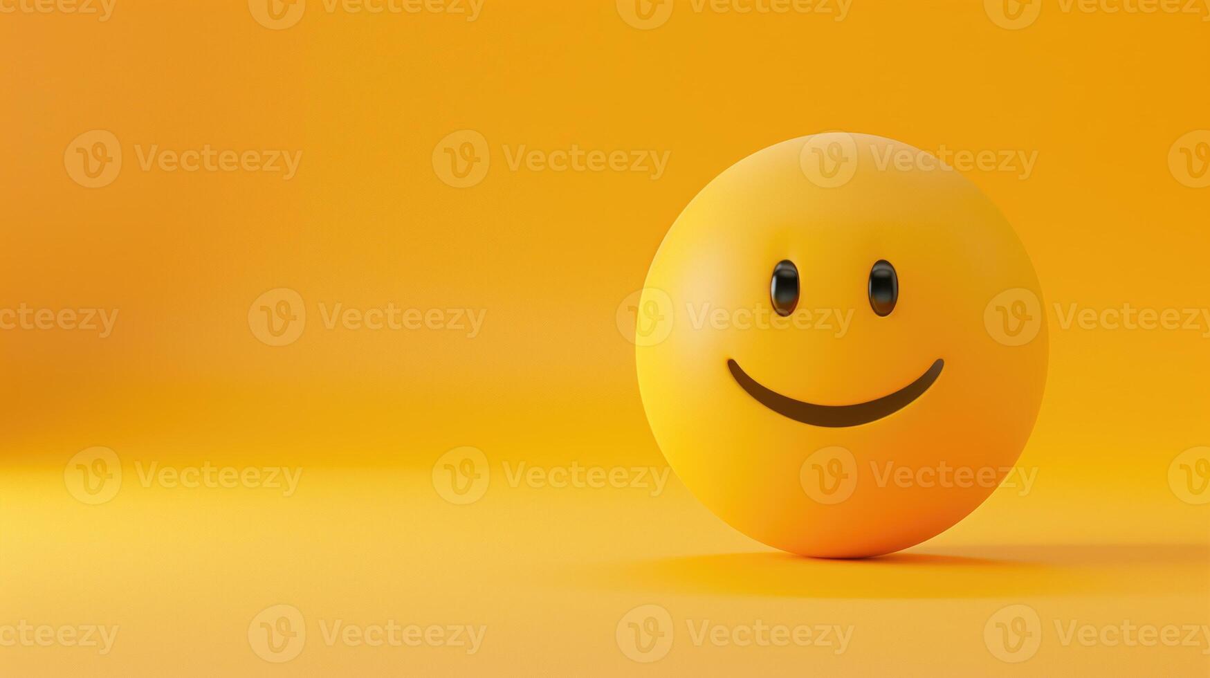 Smiling Face Yellow Emoji Faces on Yellow Studio Background photo
