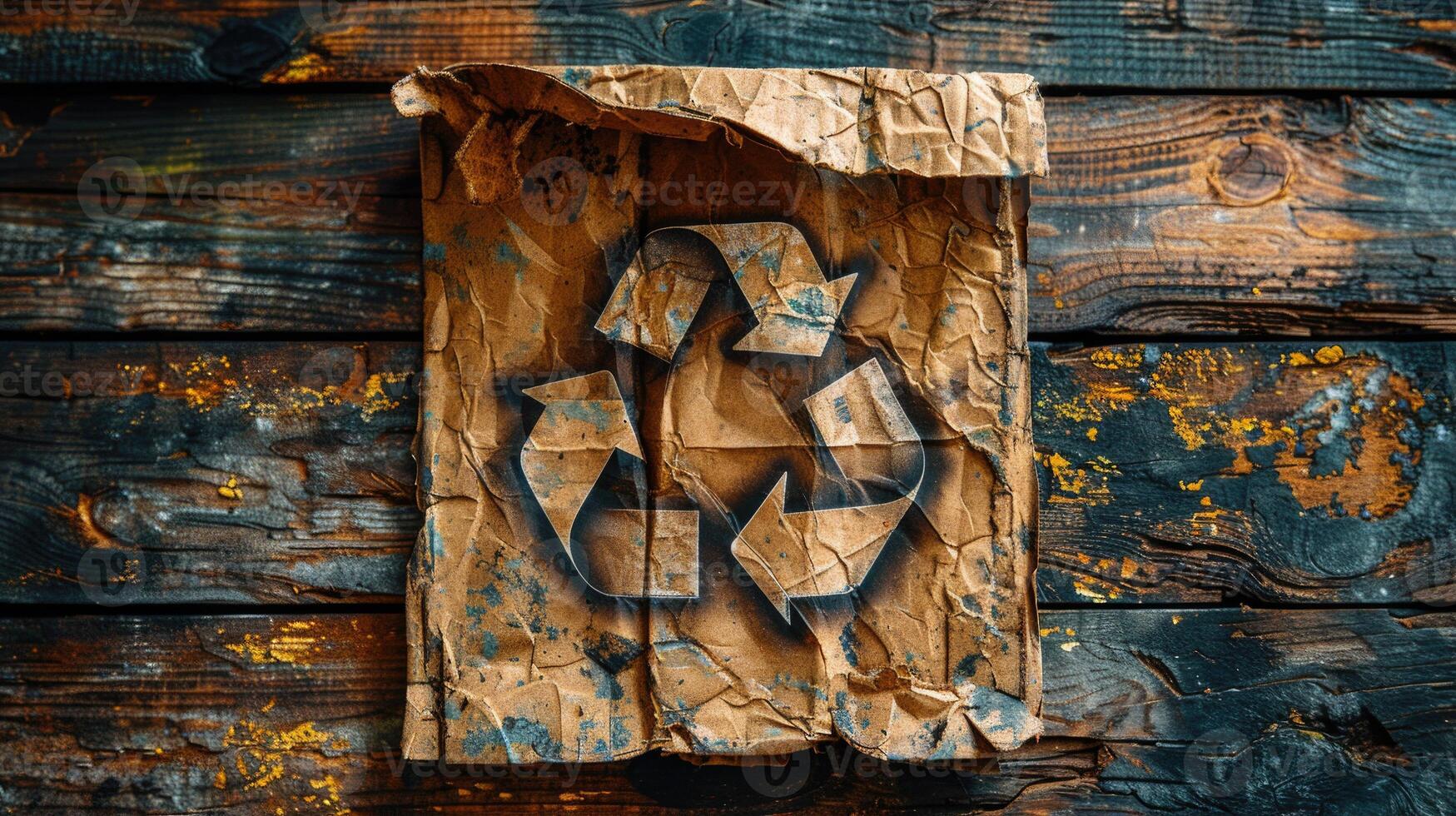Recycle Symbol Drawn on Paper photo