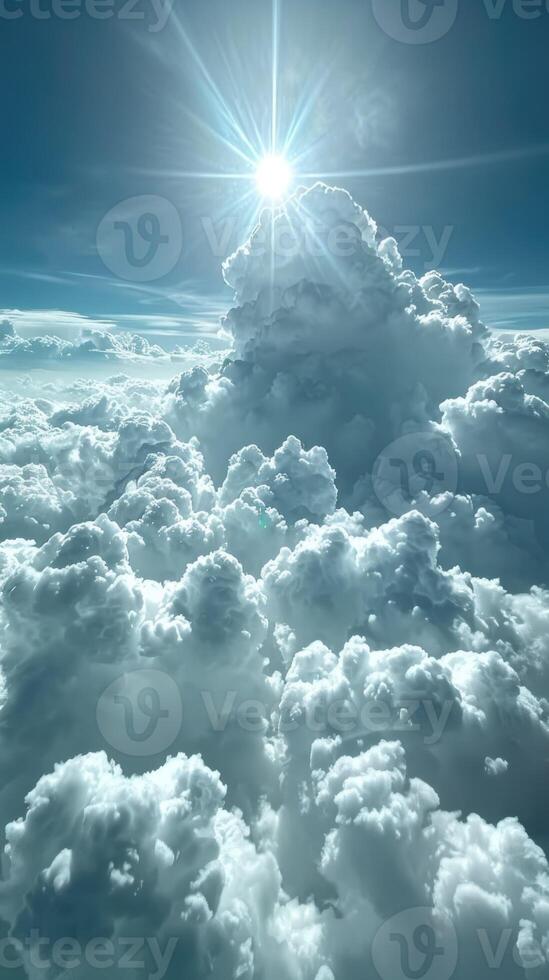 The Sun Shining Above Clouds in Sky photo